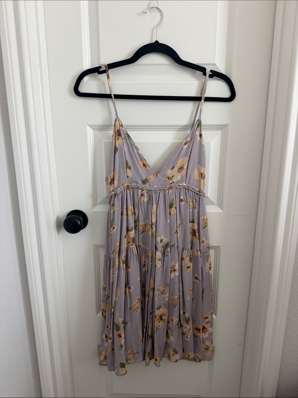 Papermoon Lavender Floral Spaghetti-Strap Mini Dress